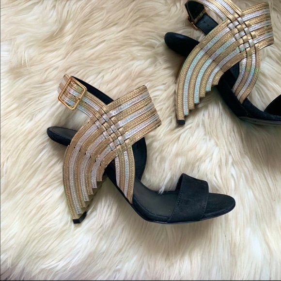 New! SALVATORE FERRAGAMO Lenny Mirror Sandals - Picture 8 of 16